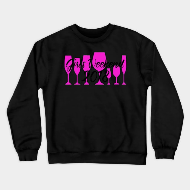 girlsweekendwine2018black Crewneck Sweatshirt by StacysCellar